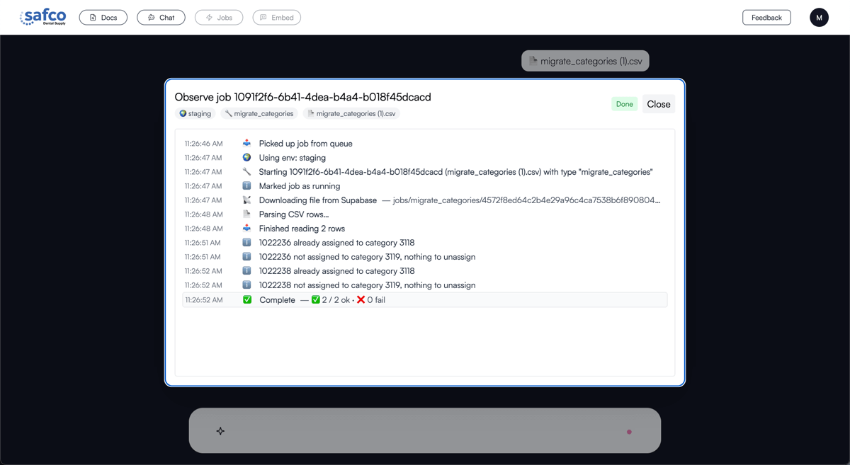 Job Monitoring Interface