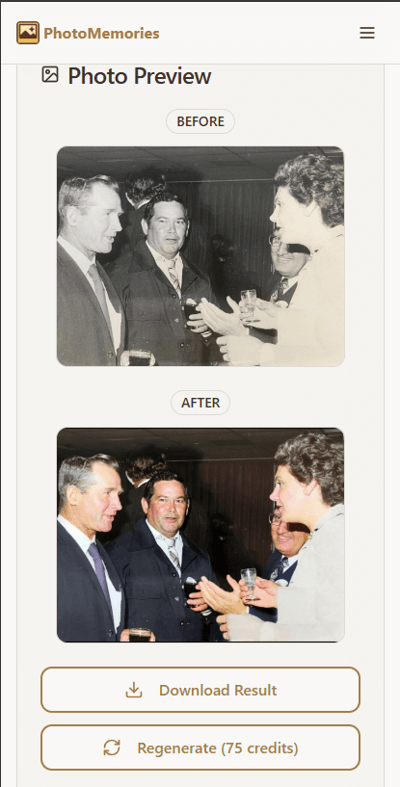 AI Enhanced Photo Output